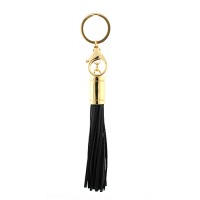 Key Chain - Leather Tassel - Black